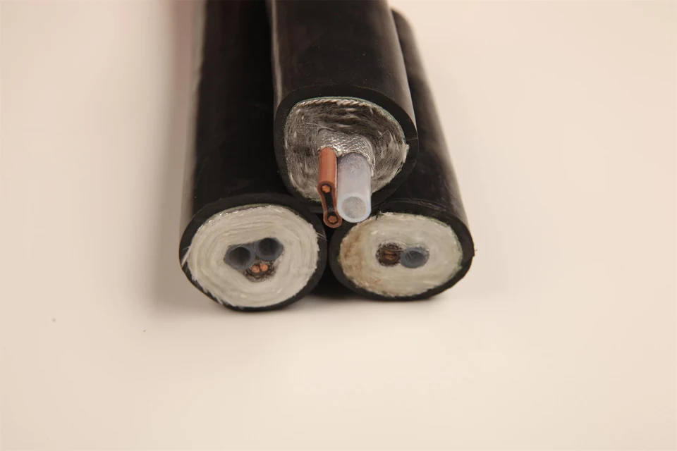Three heated sampling tube bundles with exposed tubes, heating cables, insulation, and outer jackets.